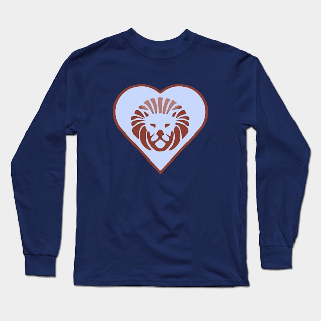 Big Lion Hearted (pastel blue ver.) Long Sleeve T-Shirt by YJ PRINTART